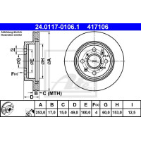 Kočioni disk ATE 24.0117-0106.1