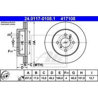 Kočioni disk ATE 24.0117-0108.1