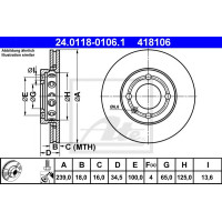 Kočioni disk ATE 24.0118-0106.1