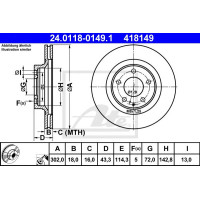 Kočioni disk ATE 24.0118-0149.1