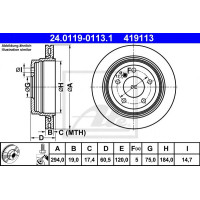 Kočioni disk ATE 24.0119-0113.1