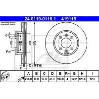 Kočioni disk ATE 24.0119-0116.1