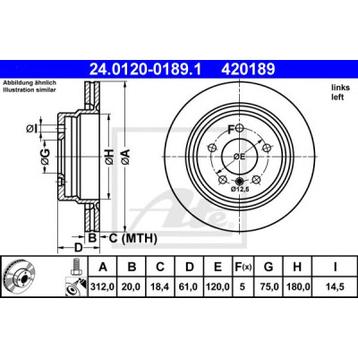 Kočioni disk ATE 24.0120-0189.1