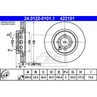 Kočioni disk ATE 24.0122-0101.1