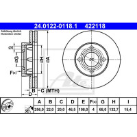 Kočioni disk ATE 24.0122-0118.1