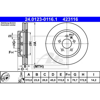 Kočioni disk ATE 24.0123-0116.1