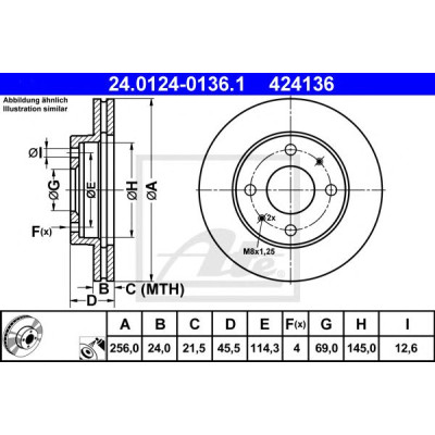 Kočioni disk ATE 24.0124-0136.1