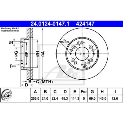 Kočioni disk ATE 24.0124-0147.1