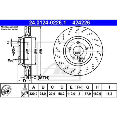 Kočioni disk ATE 24.0124-0226.1