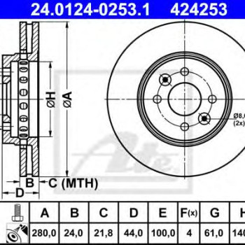 Kočioni disk ATE 24.0124-0253.1