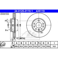 Kočioni disk ATE 24.0125-0119.1