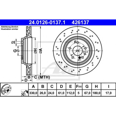 Kočioni disk ATE 24.0126-0137.1