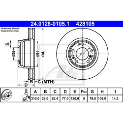 Kočioni disk ATE 24.0128-0105.1