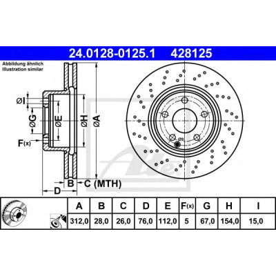 Kočioni disk ATE 24.0128-0125.1