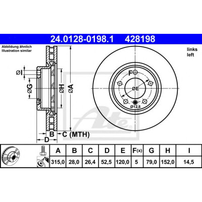 Kočioni disk ATE 24.0128-0198.1