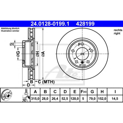 Kočioni disk ATE 24.0128-0199.1