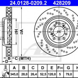Kočioni disk dvodjelni ATE 24.0128-0209.2