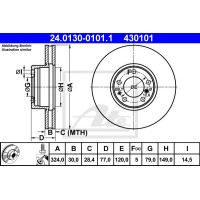 Kočioni disk ATE 24.0130-0101.1