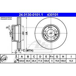 Kočioni disk ATE 24.0130-0101.1