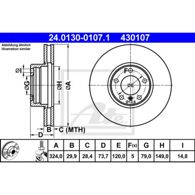 Kočioni disk ATE 24.0130-0107.1