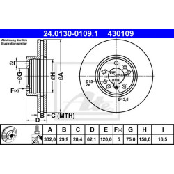 Kočioni disk ATE 24.0130-0109.1