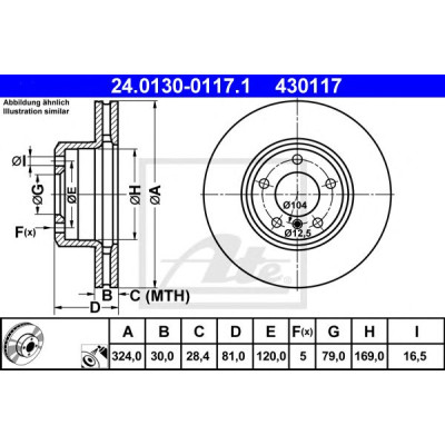 Kočioni disk ATE 24.0130-0117.1