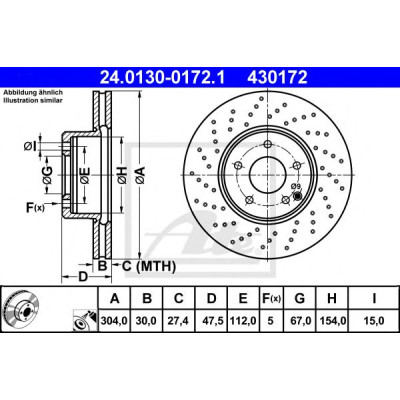 Kočioni disk ATE 24.0130-0172.1