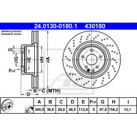 Kočioni disk ATE 24.0130-0180.1