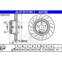 Kočioni disk ATE 24.0130-0180.1