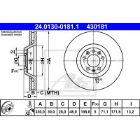 Kočioni disk ATE 24.0130-0181.1