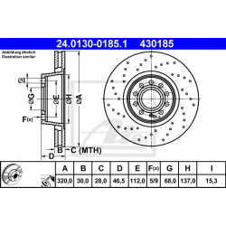 Kočioni disk ATE 24.0130-0185.1