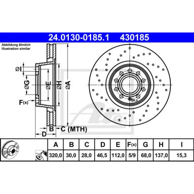 Kočioni disk ATE 24.0130-0185.1