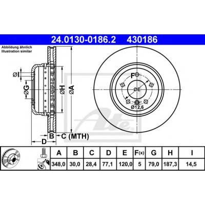 Kočioni disk dvodjelni ATE 24.0130-0186.2