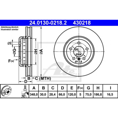 Kočioni disk dvodjelni ATE 24.0130-0218.2