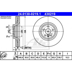 Kočioni disk ATE 24.0130-0219.1