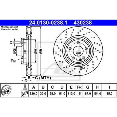 Kočioni disk ATE 24.0130-0238.1