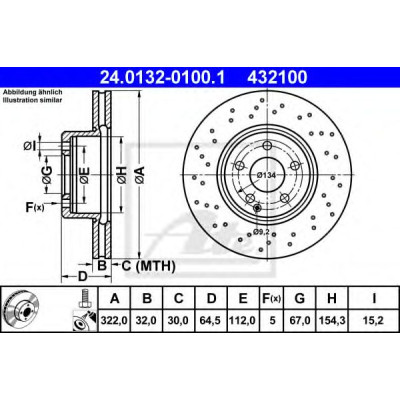 Kočioni disk ATE 24.0132-0100.1
