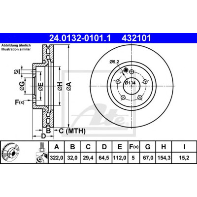Kočioni disk ATE 24.0132-0101.1