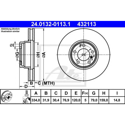 Kočioni disk ATE 24.0132-0113.1