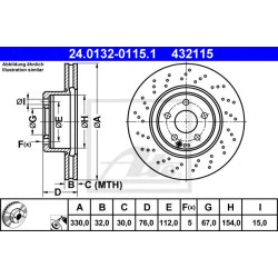 Kočioni disk ATE 24.0132-0115.1