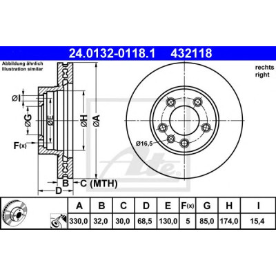 Kočioni disk ATE 24.0132-0118.1