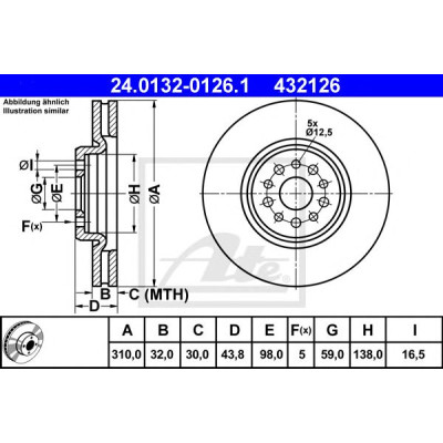 Kočioni disk ATE 24.0132-0126.1