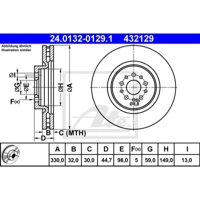 Kočioni disk ATE 24.0132-0129.1