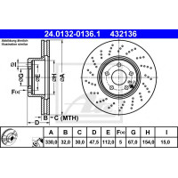 Kočioni disk ATE 24.0132-0136.1