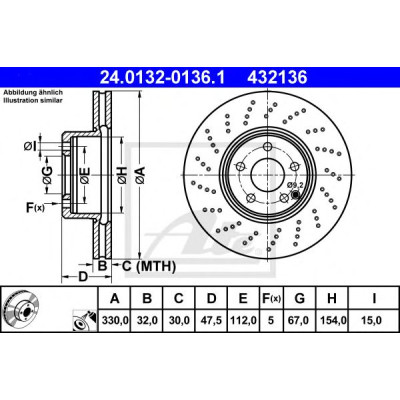 Kočioni disk ATE 24.0132-0136.1