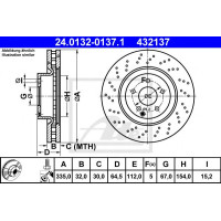 Kočioni disk ATE 24.0132-0137.1