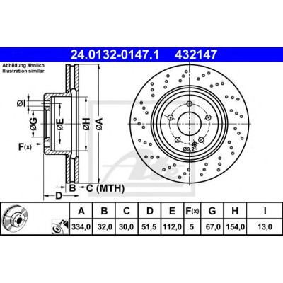 Kočioni disk ATE 24.0132-0147.1