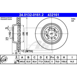 Kočioni disk dvodjelni ATE 24.0132-0161.2