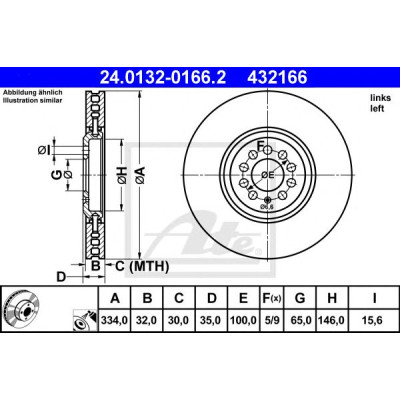 Kočioni disk dvodjelni ATE 24.0132-0166.2