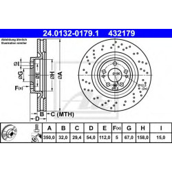 Kočioni disk ATE 24.0132-0179.1